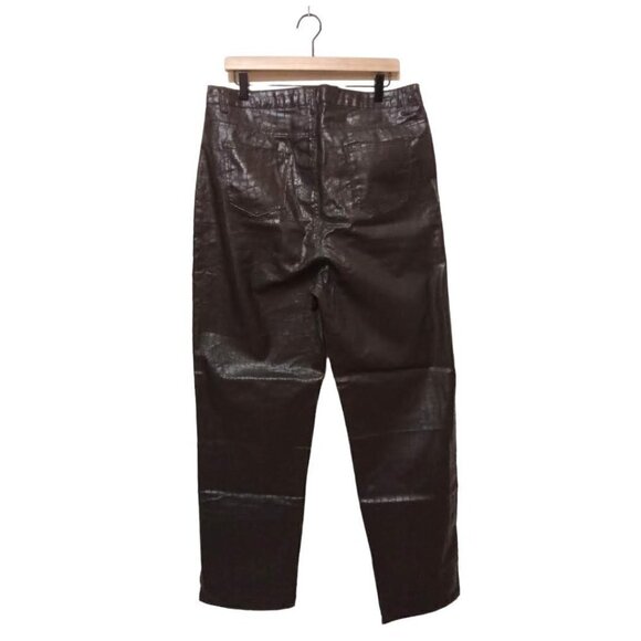 Nasty Gal NWT Slit's Now Or Never Coated Croc Straight Jean Sz 16 - Picture 3 of 10